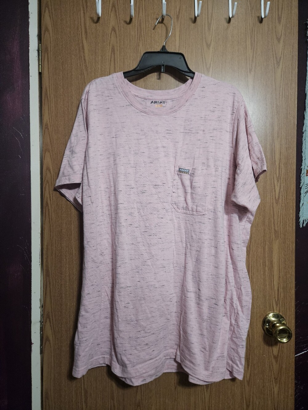 Ariat Womens Heathered Pink Short Sleeve Tee Plus Size Western Size 2X!